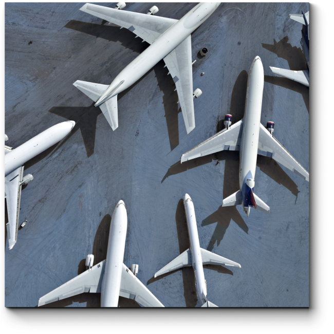 Модульная картина Аэрофотосъемка нескольких самолетов