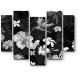 Модульная картина Черно-белый цветочный узор