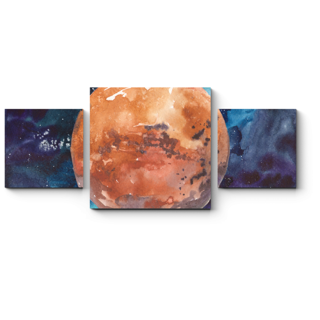 Модульная картина Акварельный Марс