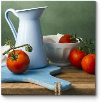 Модульная картина Спелые томаты на ветке
