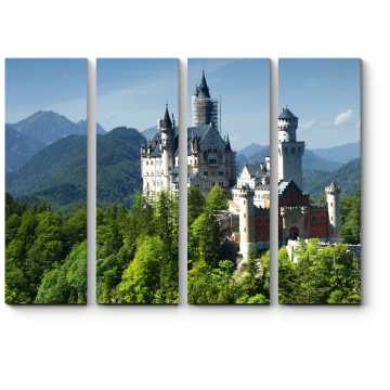 Модульная картина Замок Нойшванштайн в Альпах