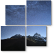 Модульная картина Млечный путь над горами