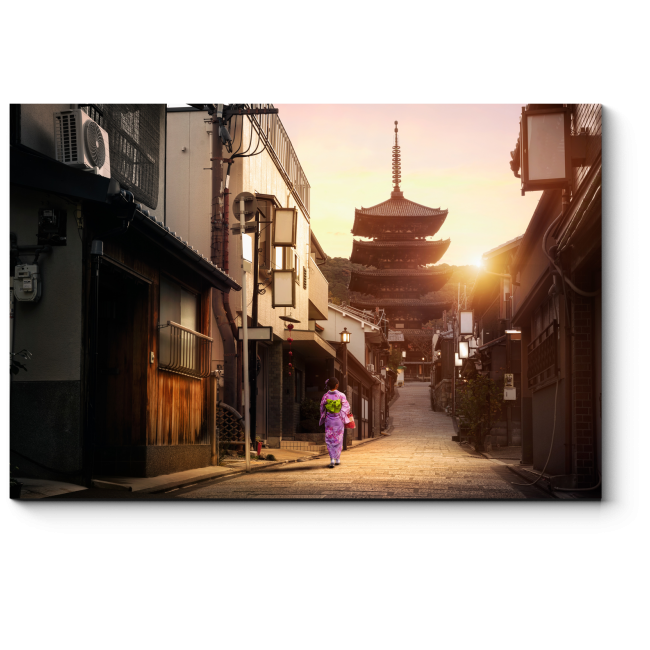 Модульная картина Прогулка по предрассветному Киото