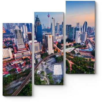 Модульная картина Сплетение дорог у Куала-Лумпур