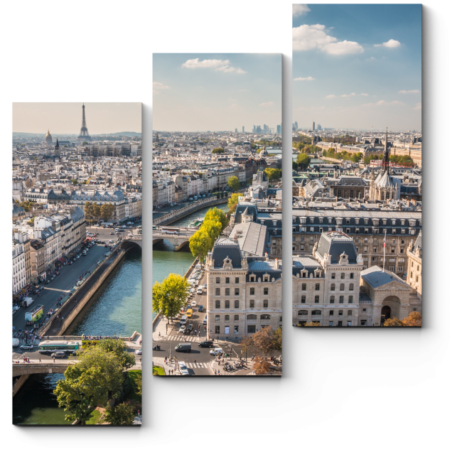 Модульная картина Пролетая над Парижем