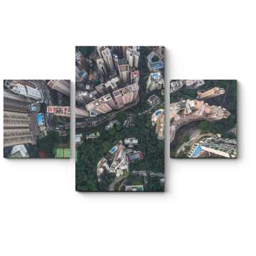 Модульная картина Гонконг с высоты птичьего полета