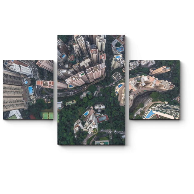 Модульная картина Гонконг с высоты птичьего полета