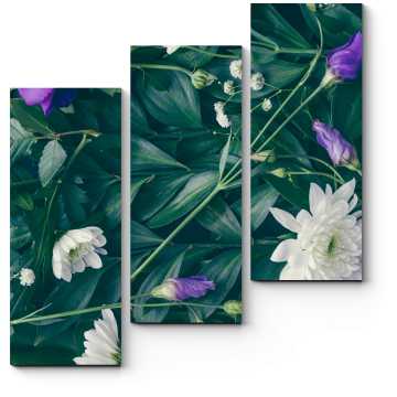 Модульная картина Белые цветы хризантем