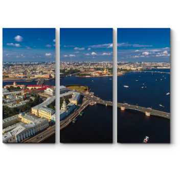 Модульная картина Санкт-Петербург с высоты птичьего полета