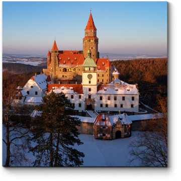 Модульная картина Романтический сказочный замок зимой