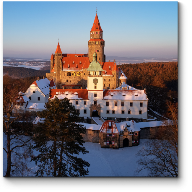 Модульная картина Романтический сказочный замок зимой