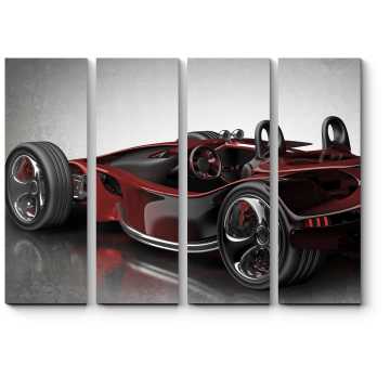Модульная картина Красный спортивный автомобиль