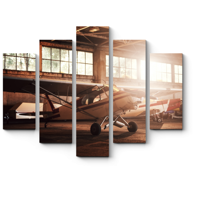 Модульная картина Самолет в гараже