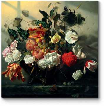Модульная картина Розы и бабочка