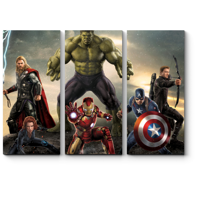 Модульная картина Элитная команда супергероев