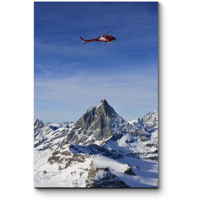 Модульная картина Вертолет над горами