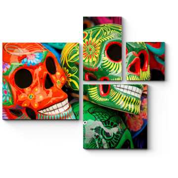 Модульная картина Символ смерти. Краски Мексики. 