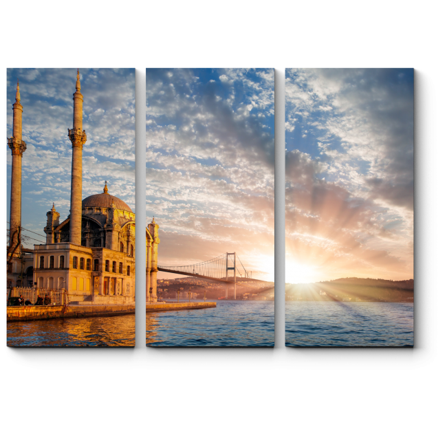 Модульная картина Завораживающий рассвет у мечети. Стамбул. 
