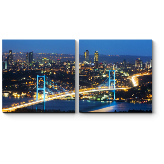 Модульная картина Город не спит, ночной Стамбул