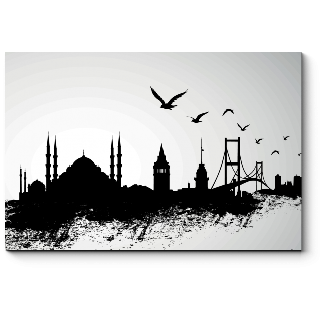 Модульная картина Иллюстрация Стамбула, город небоскребов, купить недорого  Москва, Спб