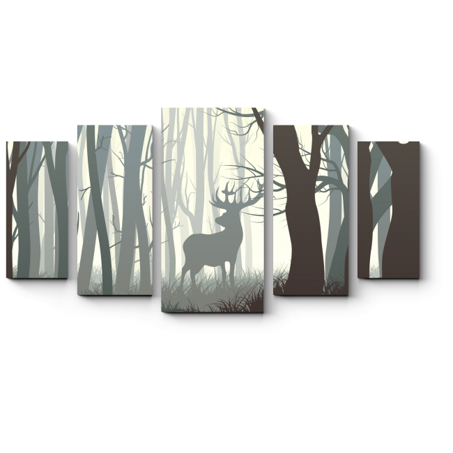 Модульная картина Тёмный лес