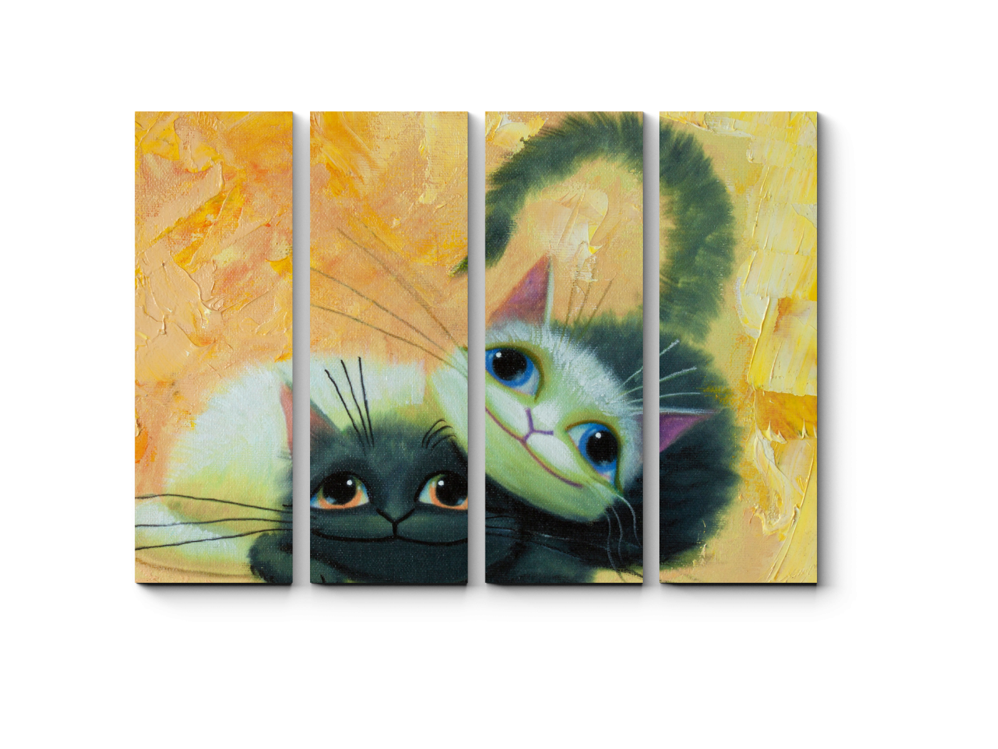 

Модульная картина Picsis, Серые котята играют (20x20)