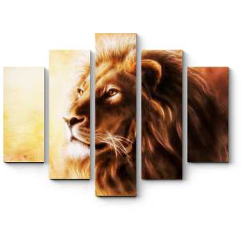 Модульная картина Великий и могучий лев 