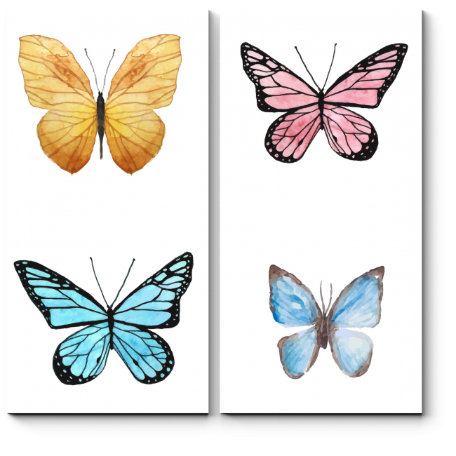 Модульная картина Квартет бабочек