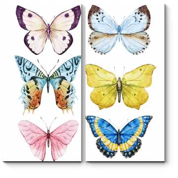 Модульная картина Радужные бабочки