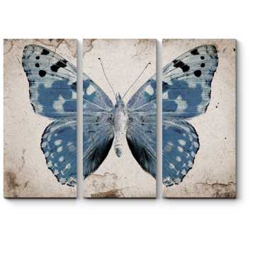 Модульная картина Винтажная голубая бабочка