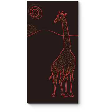 Модульная картина Силуэт жирафа