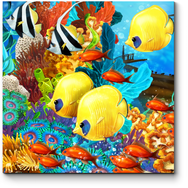 Модульная картина Тропические рыбки
