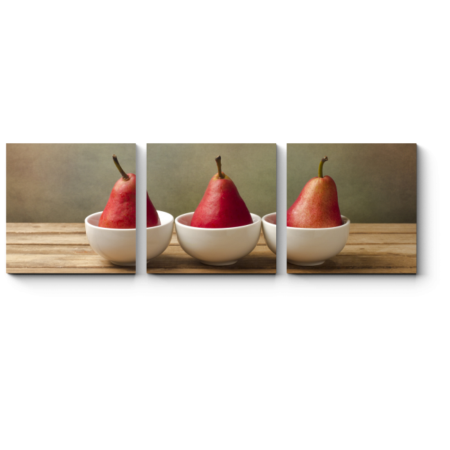 Модульная картина Трио красных груш