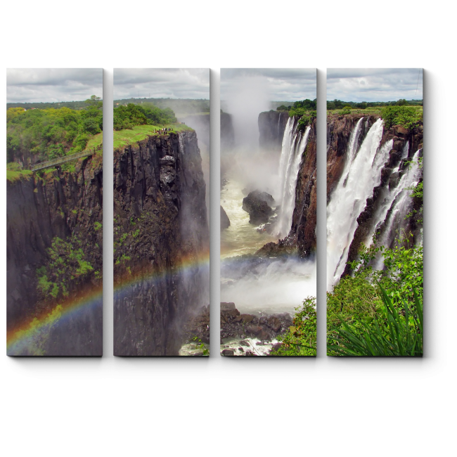 Модульная картина Радуга над водопадом