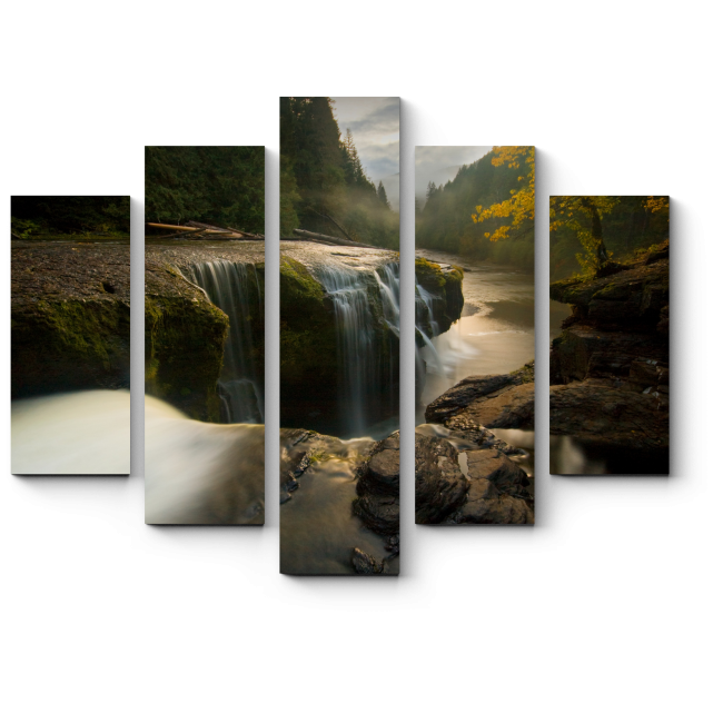 Модульная картина Лесной водопад