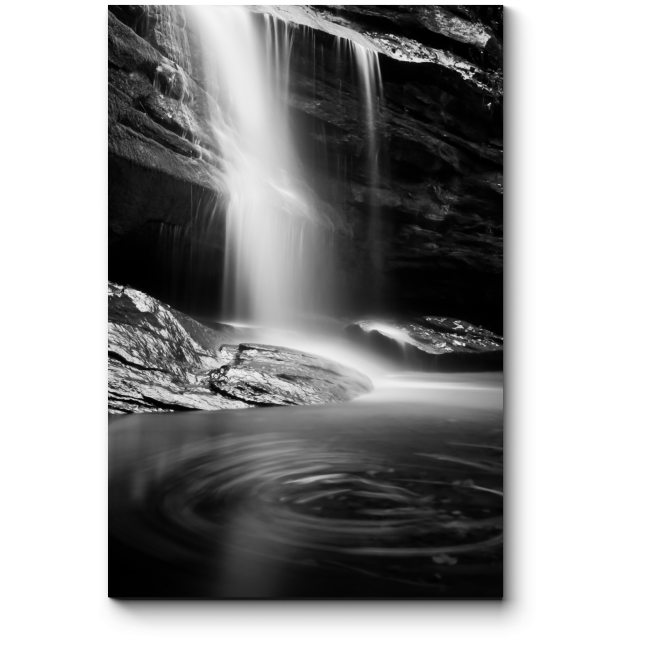 Модульная картина Черно-белый водопад