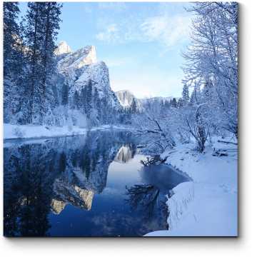 Модульная картина Зимняя река