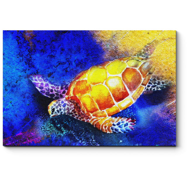 Модульная картина Морская черепаха, акварель