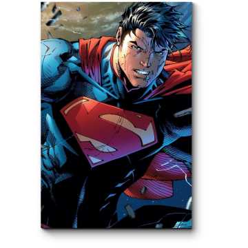 Модульная картина Супермен, разбивающий стену