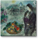Модульная картина Корзина с фруктами, Марк Шагал