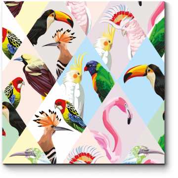 Модульная картина Тропические птицы
