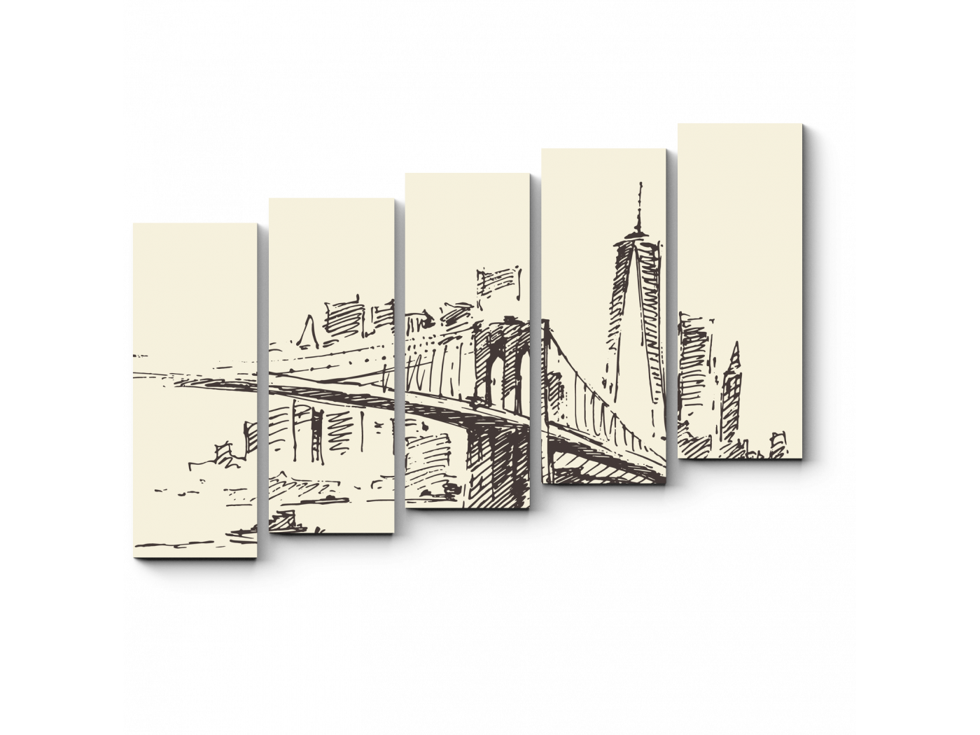 

Модульная картина Picsis, Мост, Манхэттен, Нью Йорк (20x20)