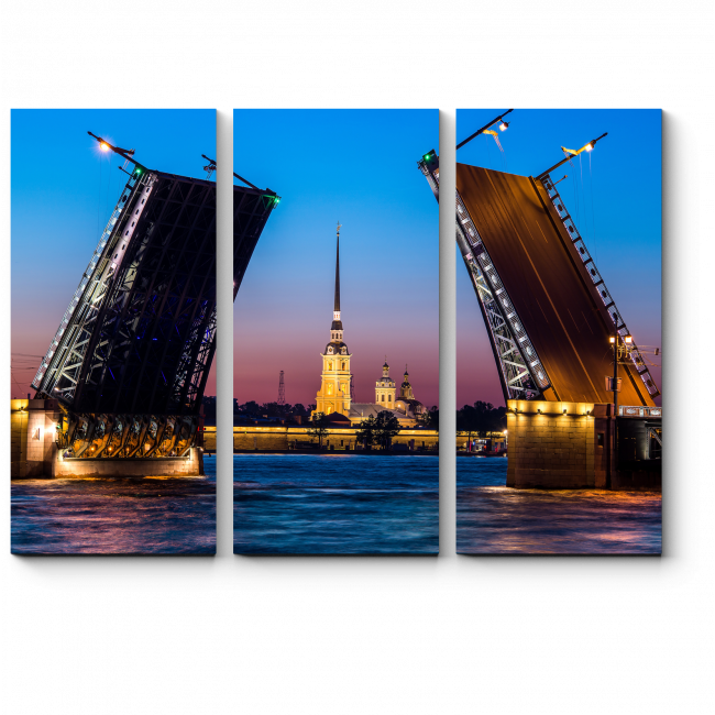 Модульная картина Разводные мосты Санкт-Петербурга