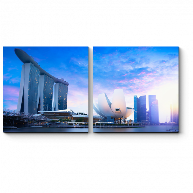 Модульная картина Сингапур в сумерках