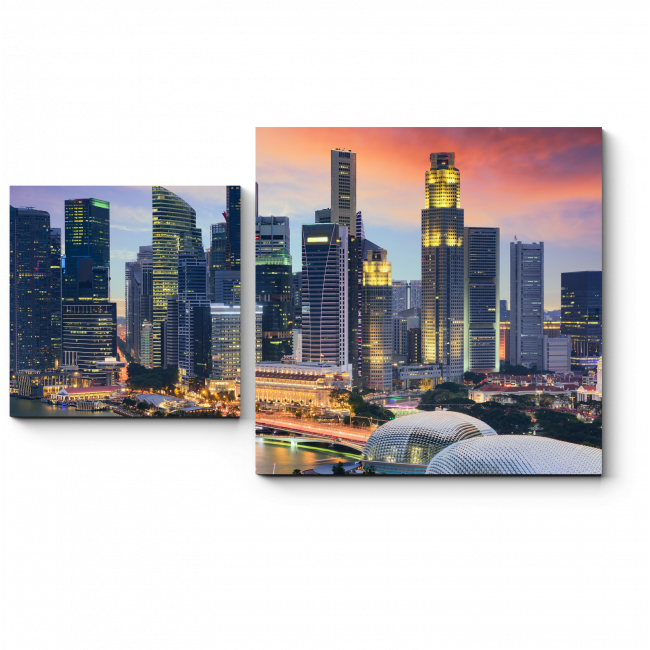 Модульная картина Сингапур никогда не спит