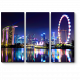 Огни ночного Сингапура в отражении Марина Бэй