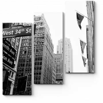 Модульная картина Черно-белый Манхэттен