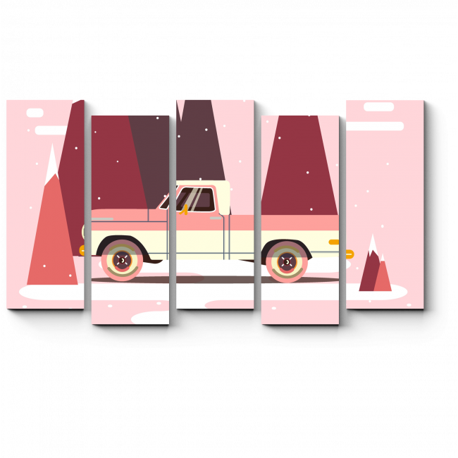 Модульная картина Ретро авто для путешествий