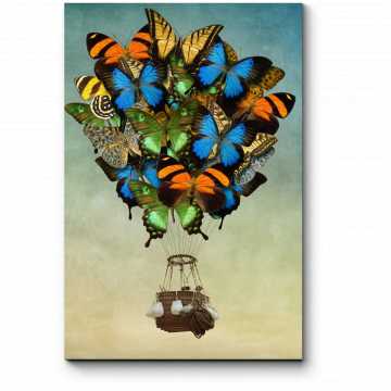 Модульная картина Воздушный шар из бабочек
