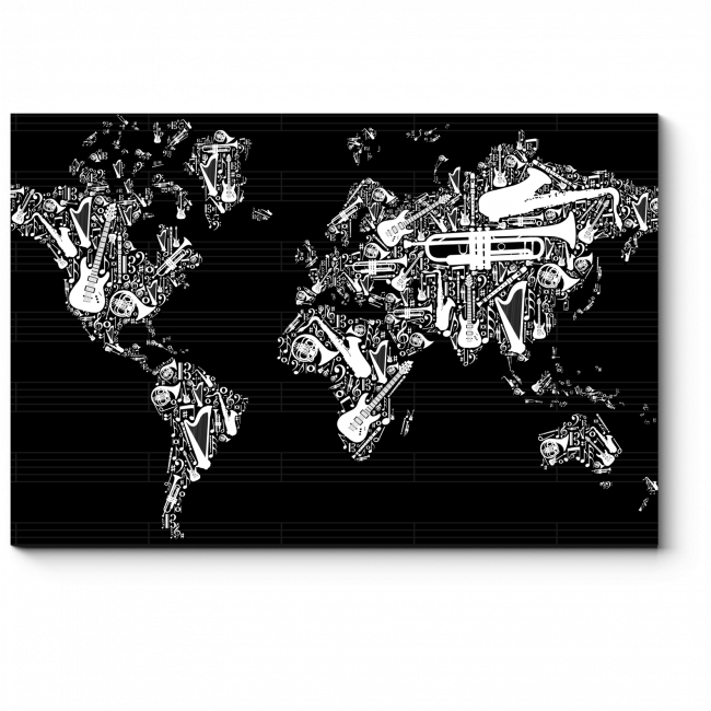 Модульная картина Музыкальная карта